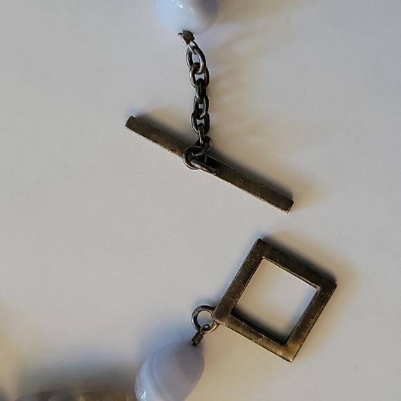 Natural Polished Stone Rock Slices Heavyweight Vintage Necklace Primitive MCM - Picture 8 of 10